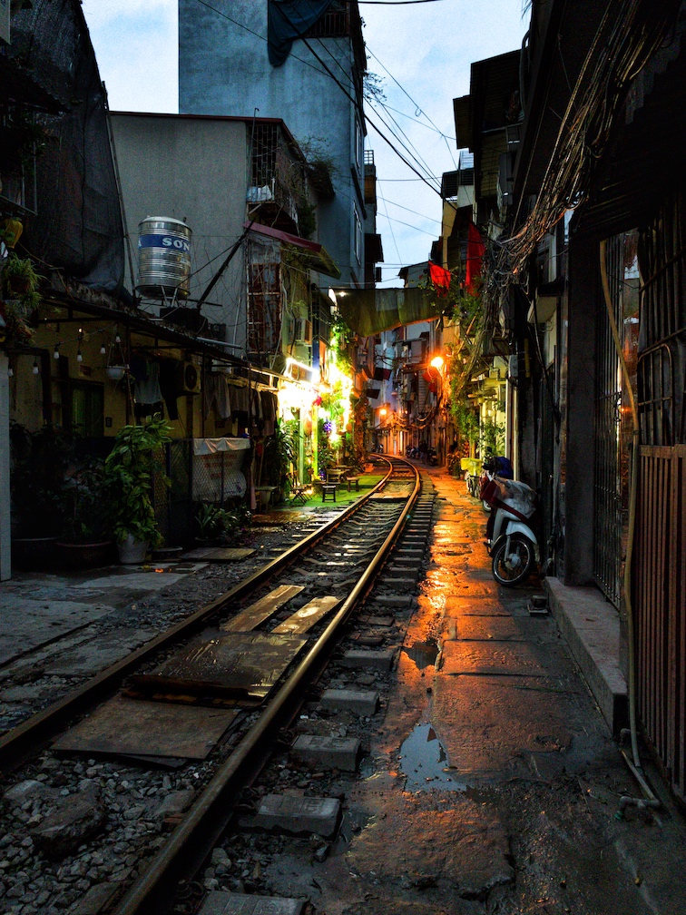 Train street in Hanoi, Vietnam